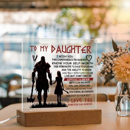 To My Daughter - Always know your self-worth -Square Acrylic Plaque 156