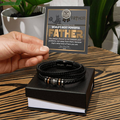 Dad-Most Powerful Father-Dad Bracelet