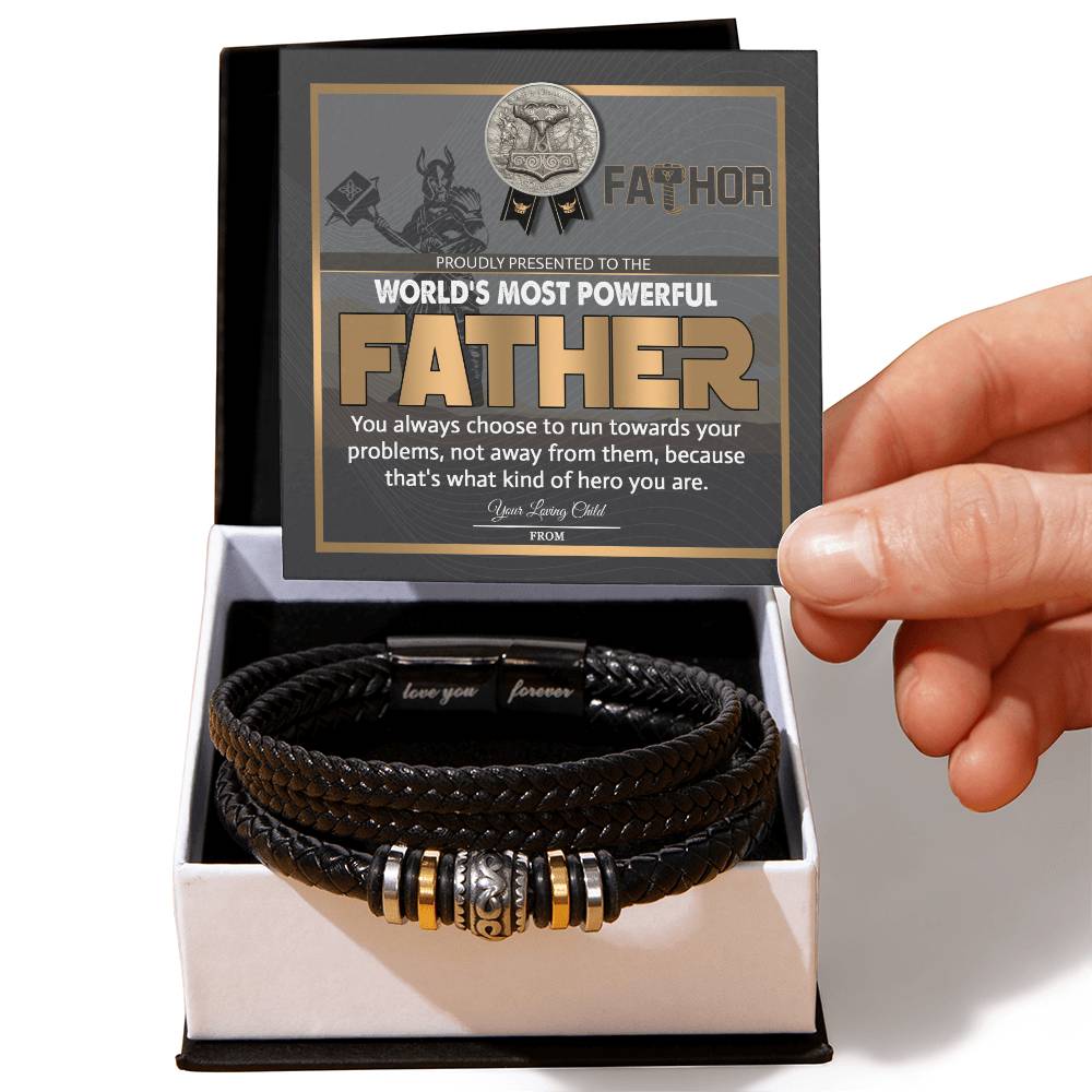 Dad-Most Powerful Father-Dad Bracelet
