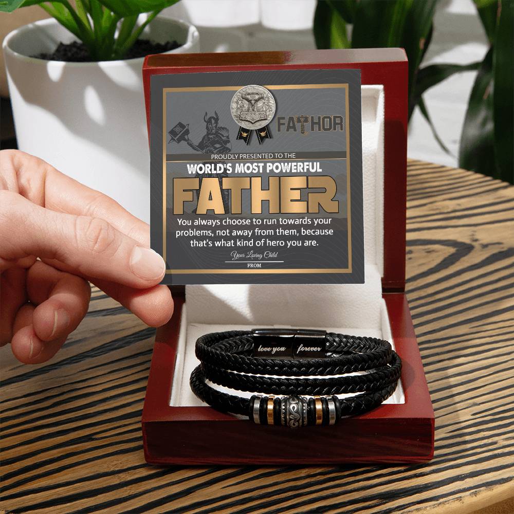 Dad-Most Powerful Father-Dad Bracelet