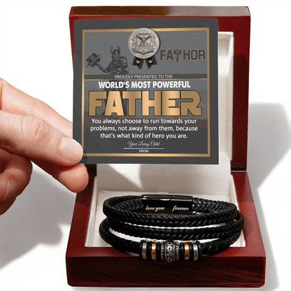 Dad-Most Powerful Father-Dad Bracelet