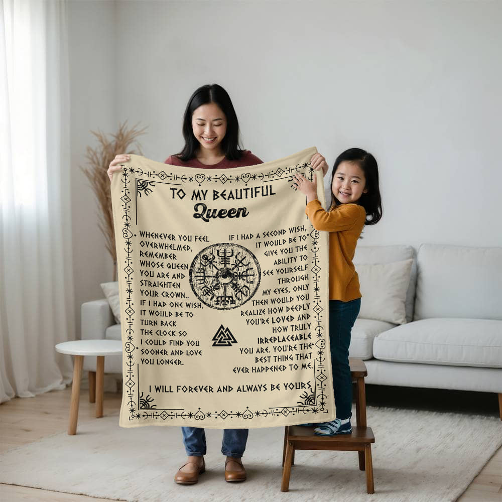 To My Beautiful Queen - You're loved and truly irreplaceable - Mink Touch Fleece Blanket 91blk