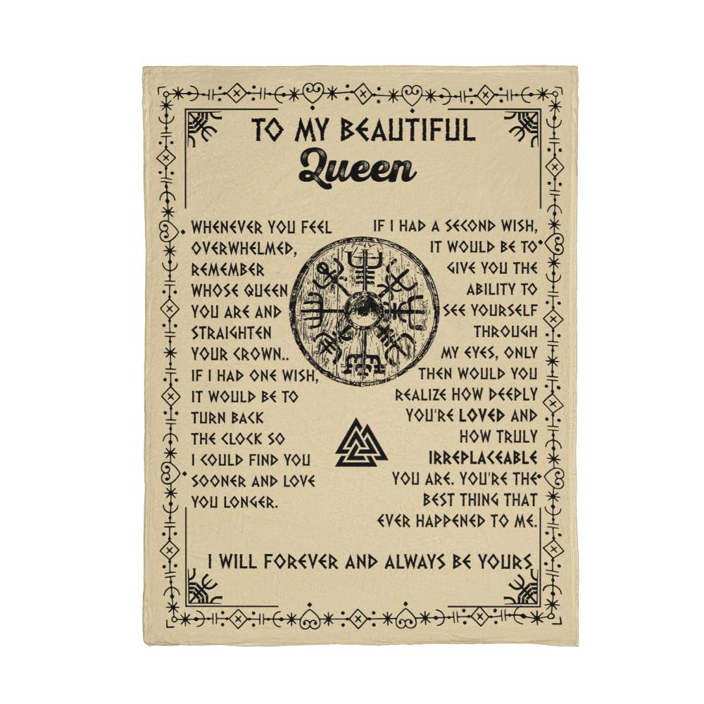 To My Beautiful Queen - You're loved and truly irreplaceable - Mink Touch Fleece Blanket 91blk