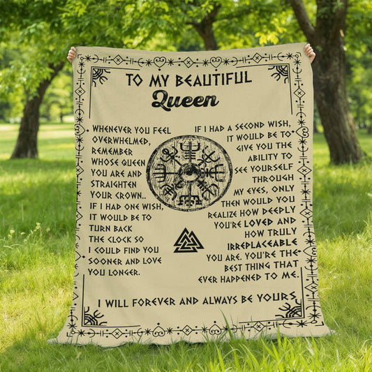 To My Beautiful Queen - You're loved and truly irreplaceable - Mink Touch Fleece Blanket 91blk