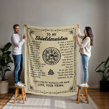 To My Shieldmaiden - I Love You To Valhalla And Back - Mink Touch Fleece Blanket 26
