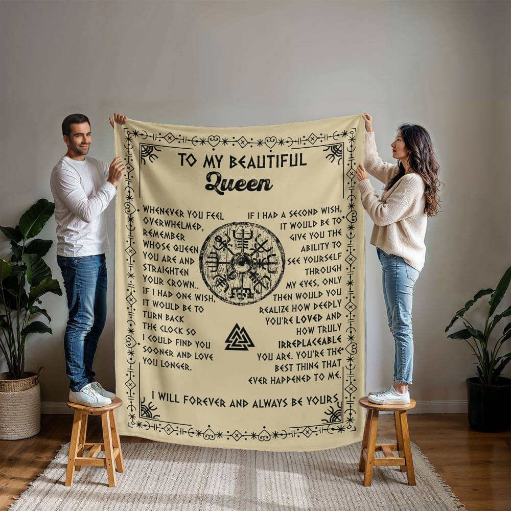 To My Beautiful Queen - You're loved and truly irreplaceable - Mink Touch Fleece Blanket 91blk