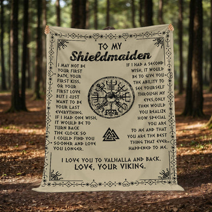 To My Shieldmaiden - I Love You To Valhalla And Back - Mink Touch Fleece Blanket 26