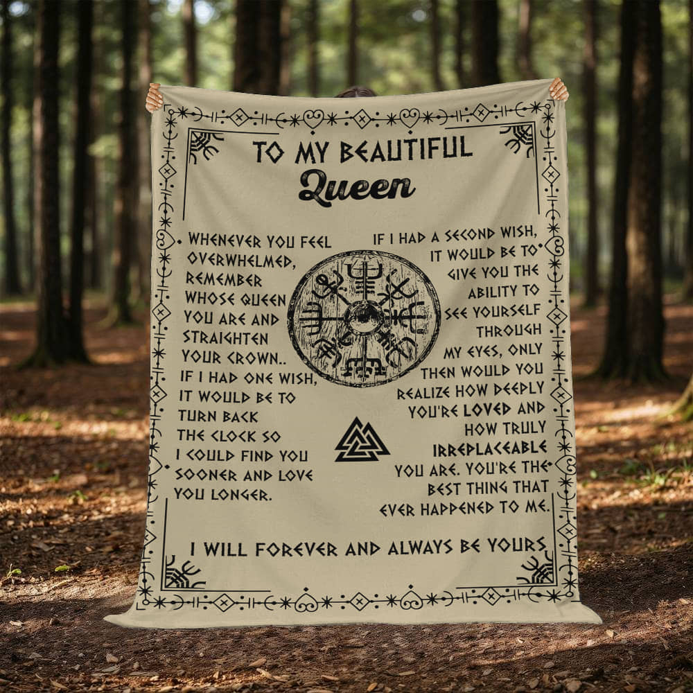 To My Beautiful Queen - You're loved and truly irreplaceable - Mink Touch Fleece Blanket 91blk