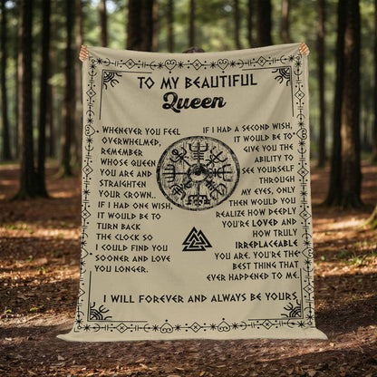 To My Beautiful Queen - You're loved and truly irreplaceable - Mink Touch Fleece Blanket 91blk