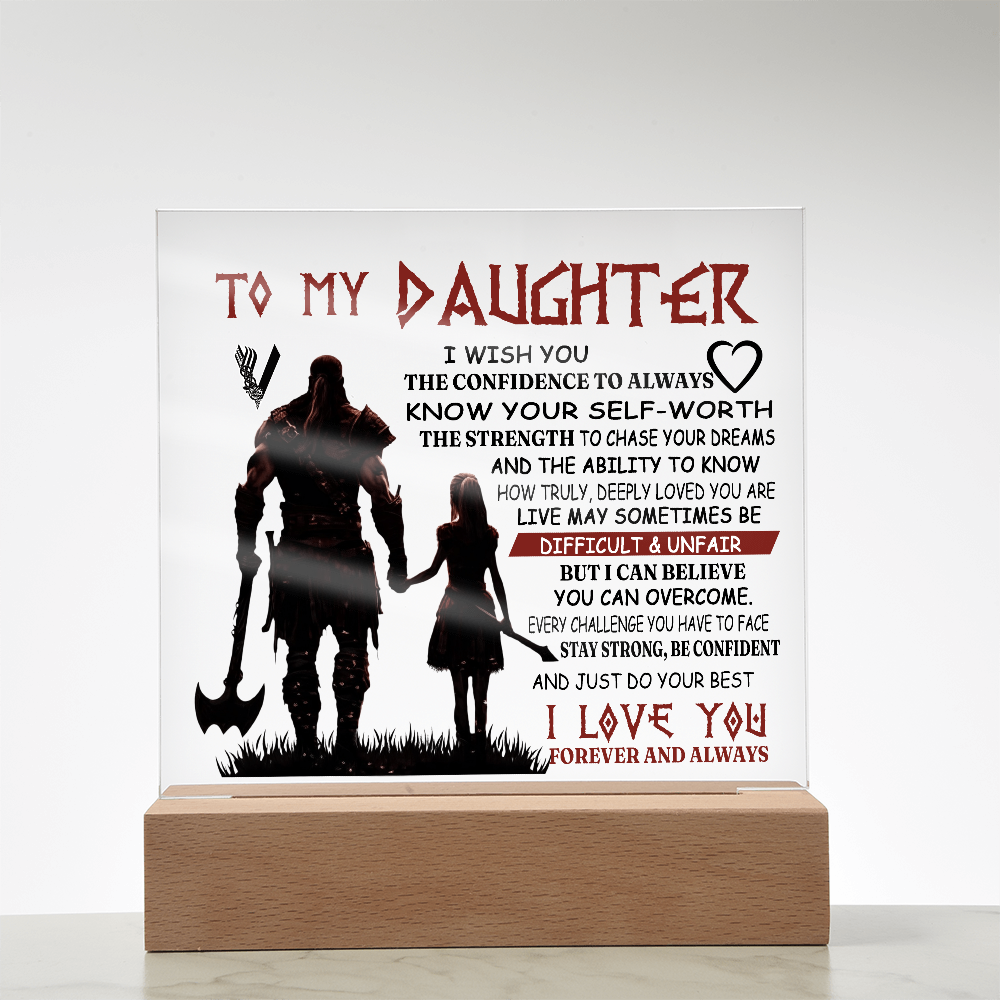 To My Daughter - Always know your self-worth -Square Acrylic Plaque 156