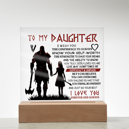 To My Daughter - Always know your self-worth -Square Acrylic Plaque 156