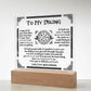 To My Viking - I Love You To Valhalla And Back - Acrylic Square Plaque 17