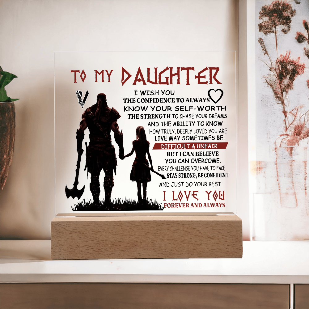To My Daughter - Always know your self-worth -Square Acrylic Plaque 156