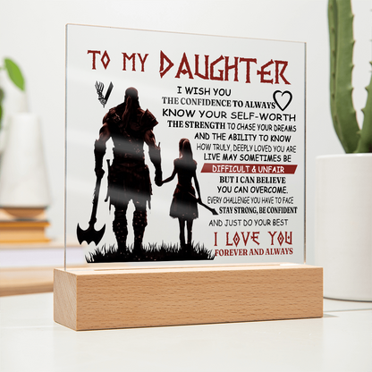 To My Daughter - Always know your self-worth -Square Acrylic Plaque 156