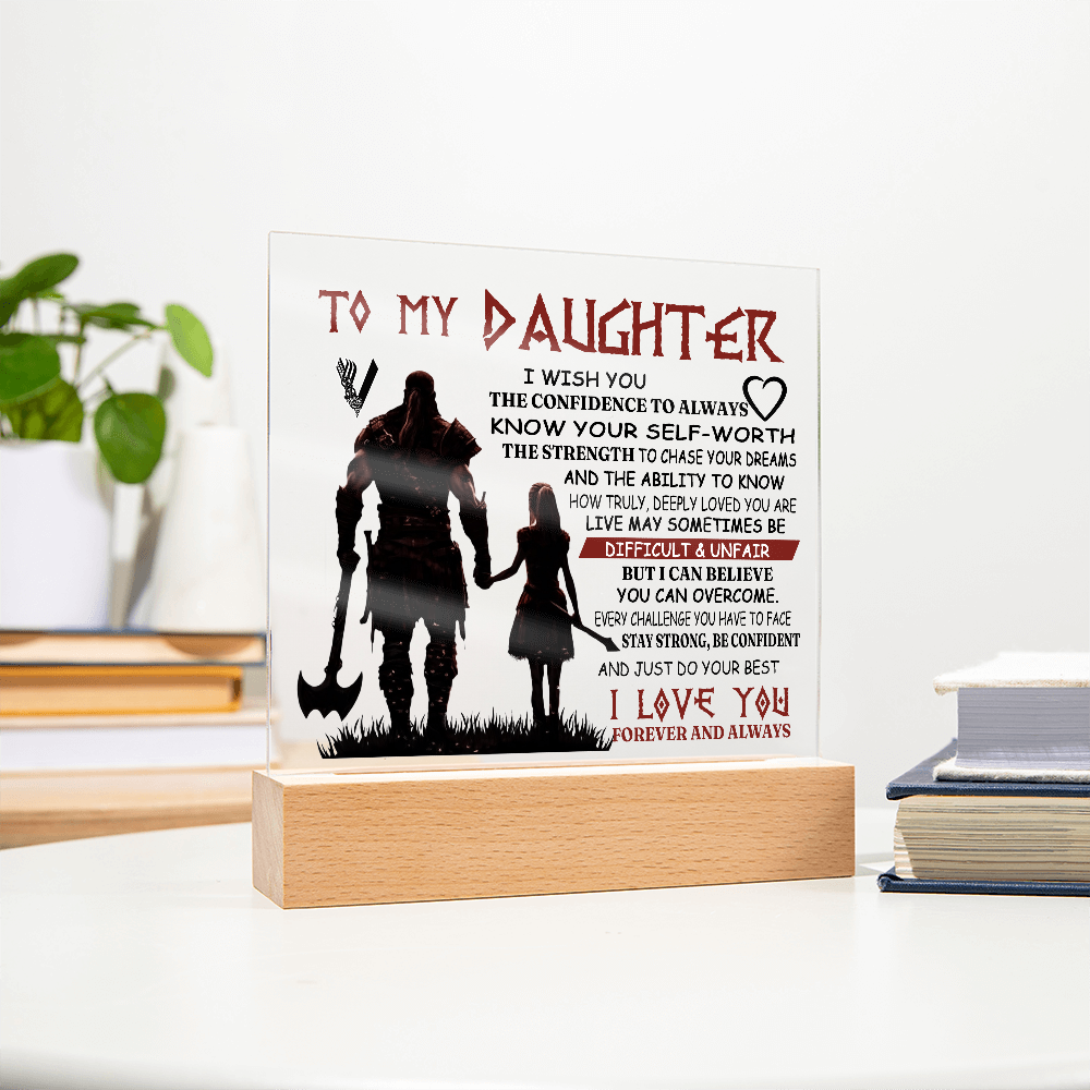 To My Daughter - Always know your self-worth -Square Acrylic Plaque 156