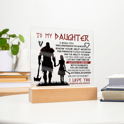 To My Daughter - Always know your self-worth -Square Acrylic Plaque 156