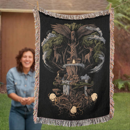 Norse Yggdrasil Heirloom Woven Blanket