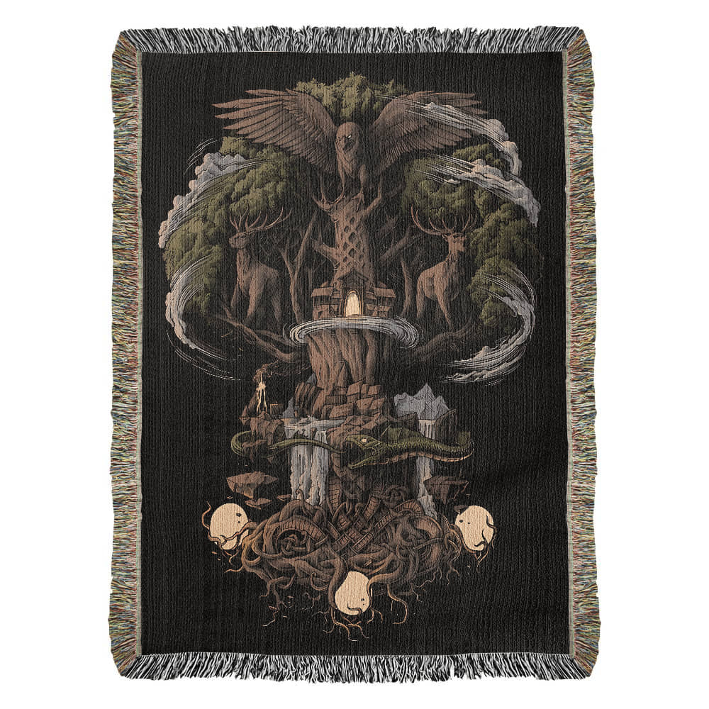 Norse Yggdrasil Heirloom Woven Blanket