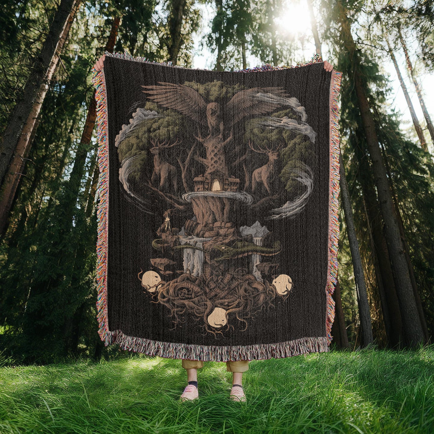 Norse Yggdrasil Heirloom Woven Blanket