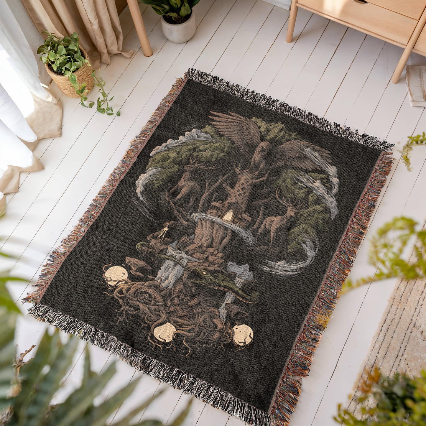 Norse Yggdrasil Heirloom Woven Blanket