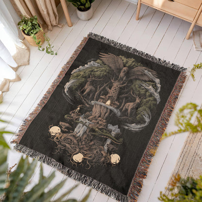 Norse Yggdrasil Heirloom Woven Blanket