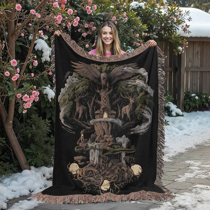 Norse Yggdrasil Heirloom Woven Blanket