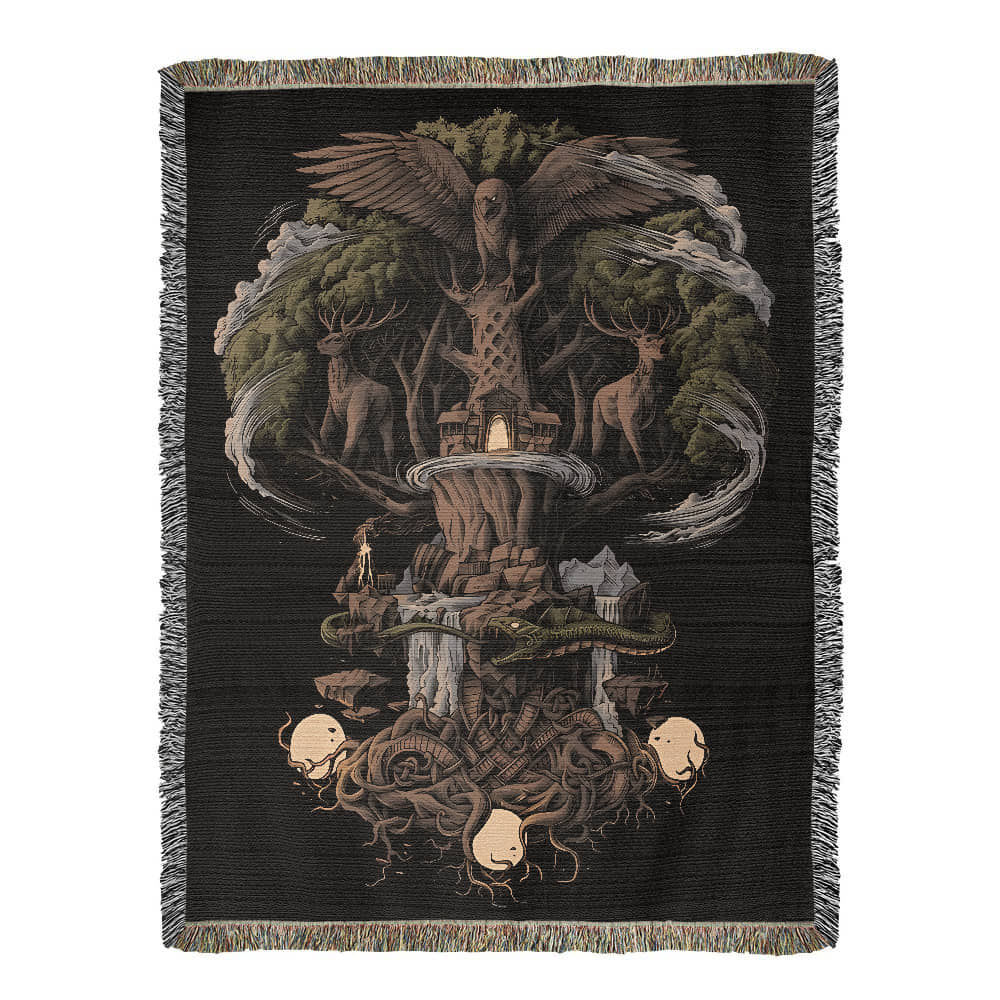 Norse Yggdrasil Heirloom Woven Blanket