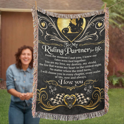 Riding Partner for Life Blanket – A Timeless Gift for Motorcycle Lovers 143