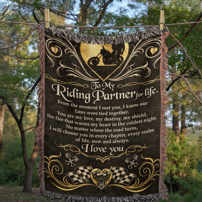 Riding Partner for Life Blanket – A Timeless Gift for Motorcycle Lovers 143
