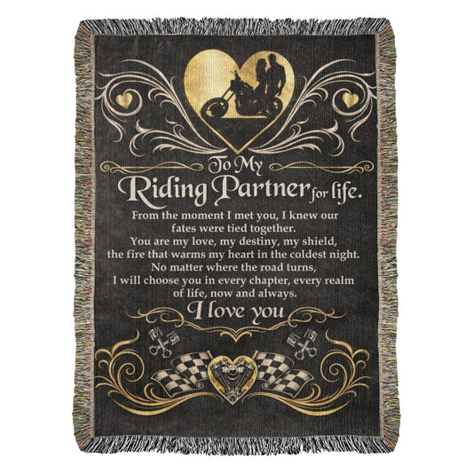 Riding Partner for Life Blanket – A Timeless Gift for Motorcycle Lovers 143