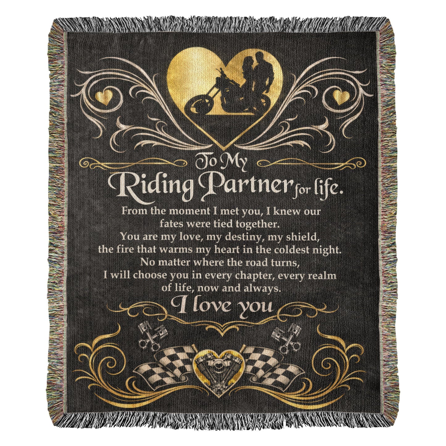 Riding Partner for Life Blanket – A Timeless Gift for Motorcycle Lovers 143