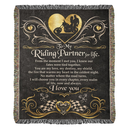 Riding Partner for Life Blanket – A Timeless Gift for Motorcycle Lovers 143