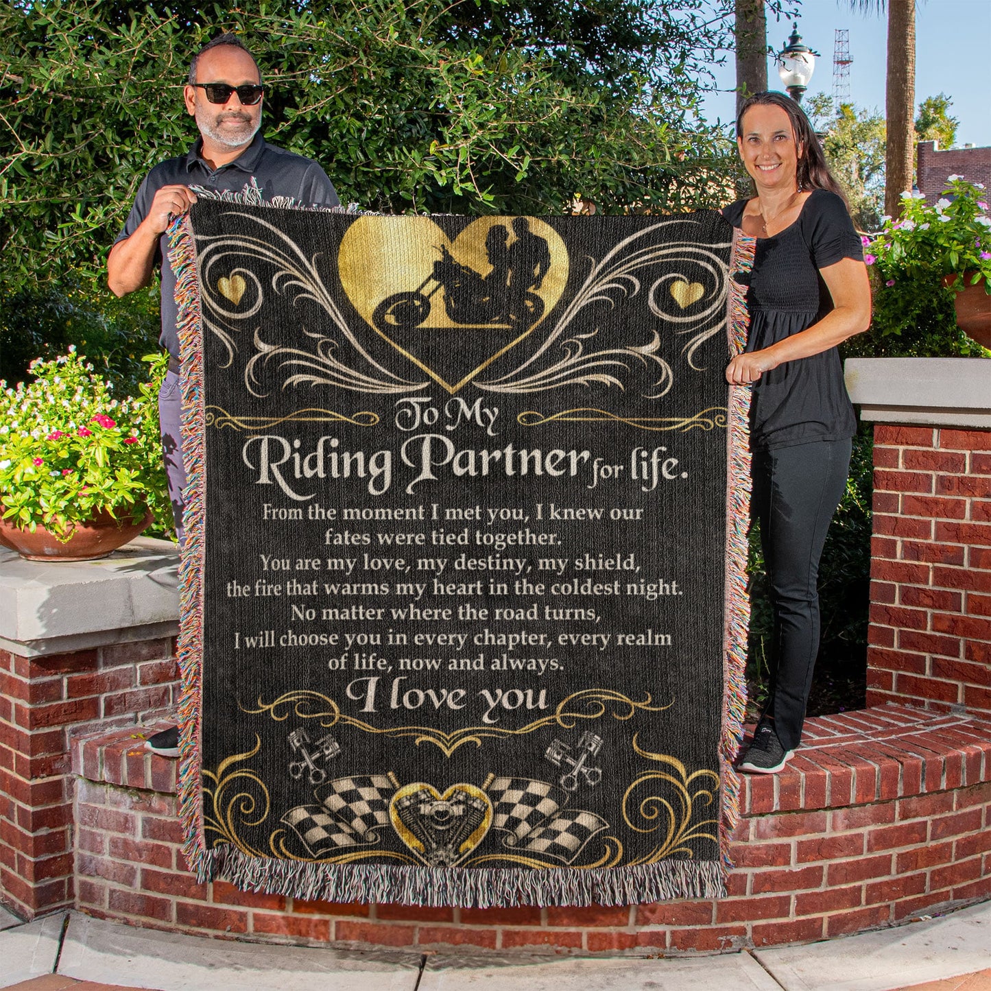 Riding Partner for Life Blanket – A Timeless Gift for Motorcycle Lovers 143