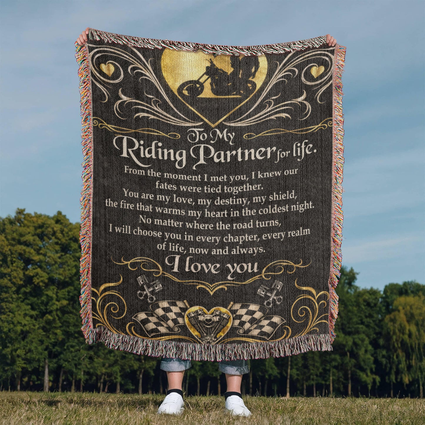 Riding Partner for Life Blanket – A Timeless Gift for Motorcycle Lovers 143
