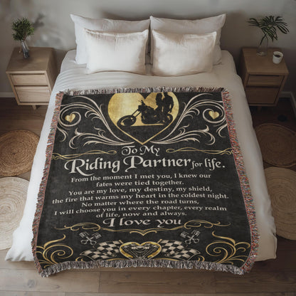 Riding Partner for Life Blanket – A Timeless Gift for Motorcycle Lovers 143