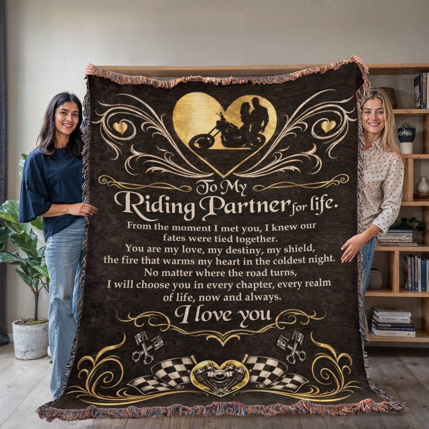 Riding Partner for Life Blanket – A Timeless Gift for Motorcycle Lovers 143