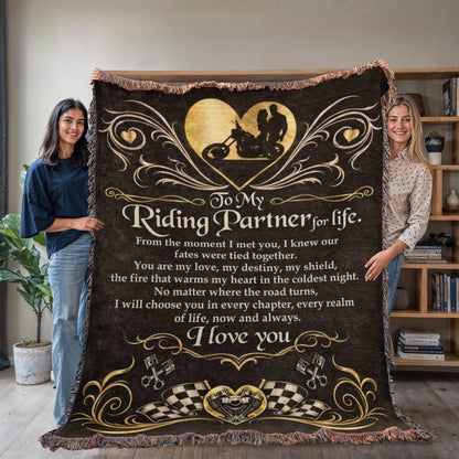 Riding Partner for Life Blanket – A Timeless Gift for Motorcycle Lovers 143