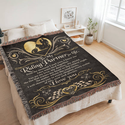 Riding Partner for Life Blanket – A Timeless Gift for Motorcycle Lovers 143