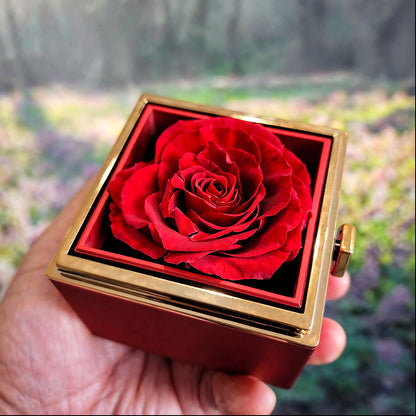 To My Shieldmaiden - I Love You To Valhalla And Back - Love Knot with Rotating Rose Gift Box
