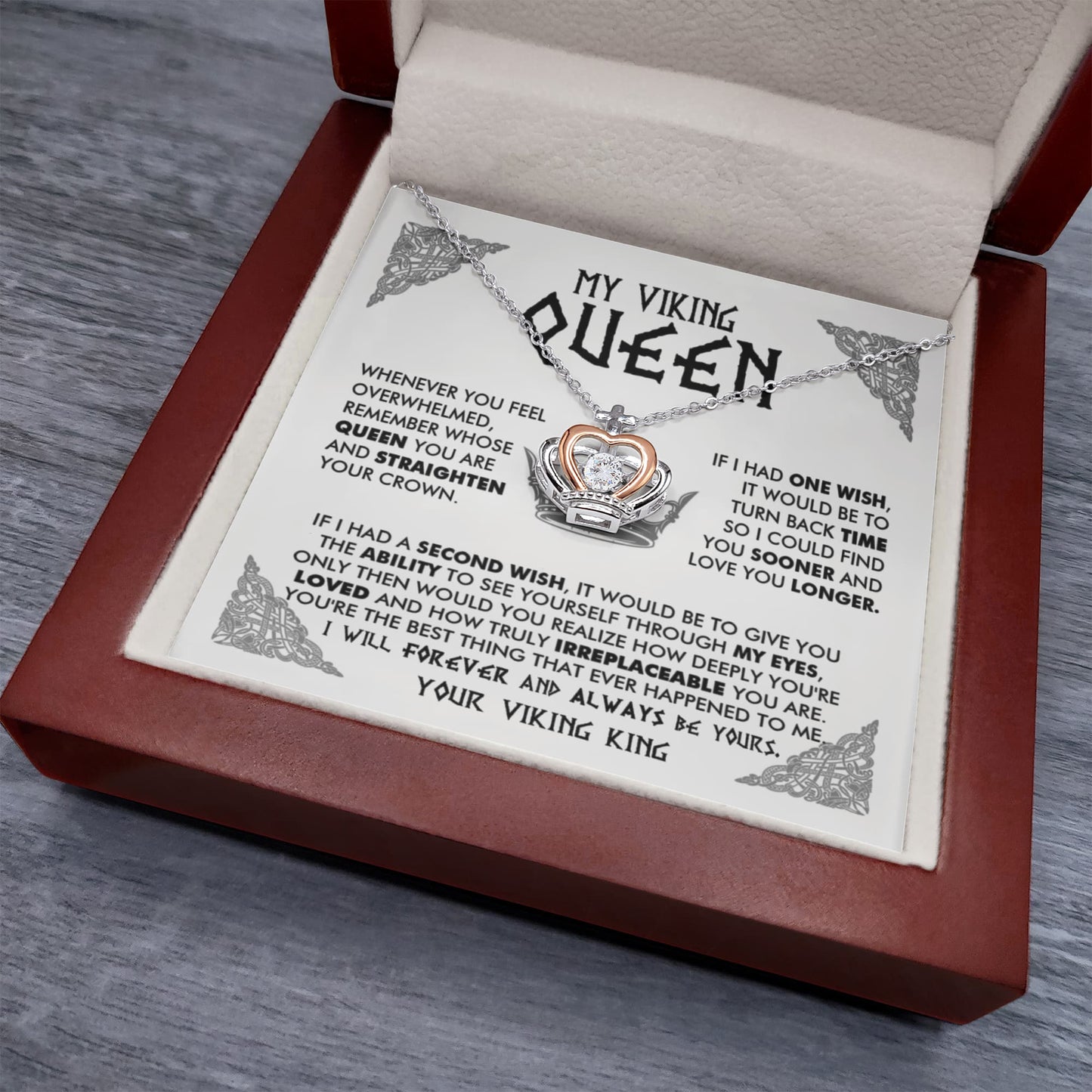 My Viking Queen - You are loved and truly irreplaceable - Love Knot Necklace 101b