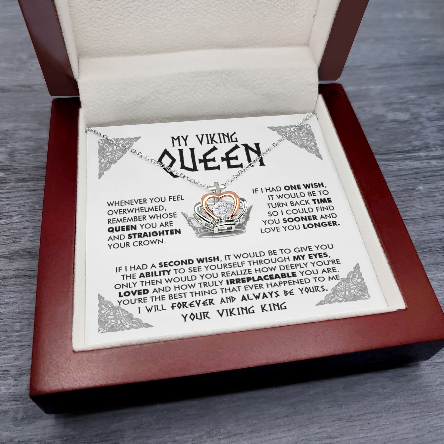 My Viking Queen - You are loved and truly irreplaceable - Love Knot Necklace 101b