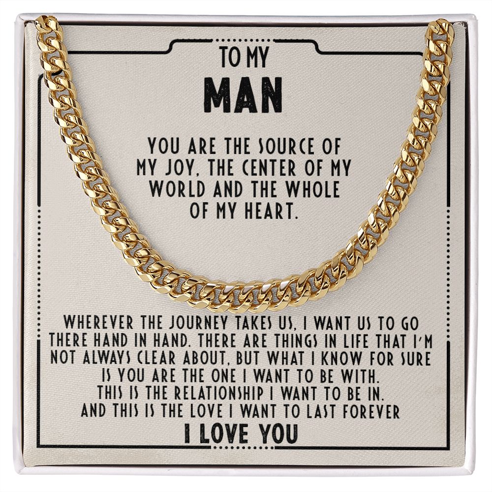 To my man - You're the source of my joy - Cuban link chain necklace - 98d