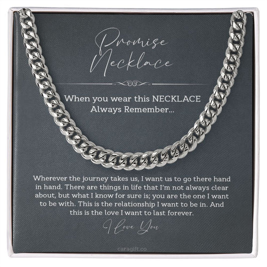 I want us to go there hand in hand Him - Cuban Link Chain