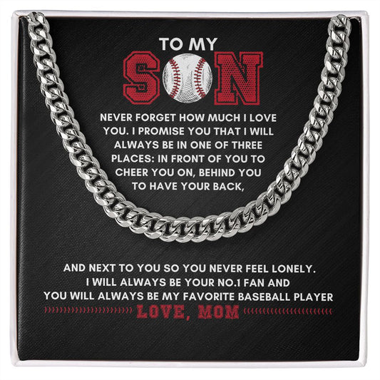 My Baseball Son, Biggest Fan - 076d - Cuban Link Chain