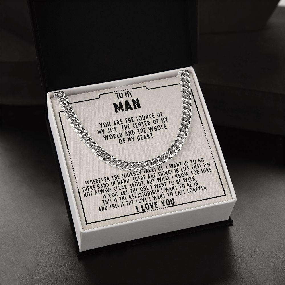 To my man - You're the source of my joy - Cuban link chain necklace - 98d