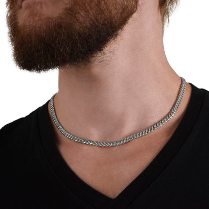 To my man - I will love you in the moment we're together and the times we are apart - Cuban link chain necklace - 104d