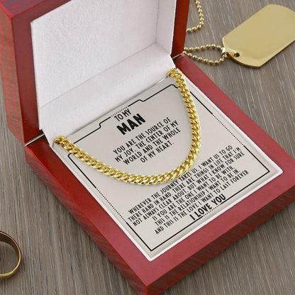To my man - You're the source of my joy - Cuban link chain necklace - 98d
