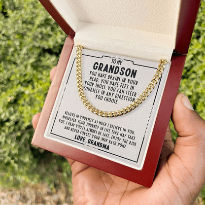 To My Grandson, I Believe In You - Cuban Chain 117d