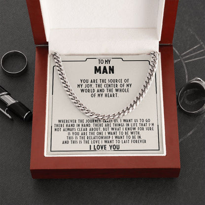 To my man - You're the source of my joy - Cuban link chain necklace - 98d