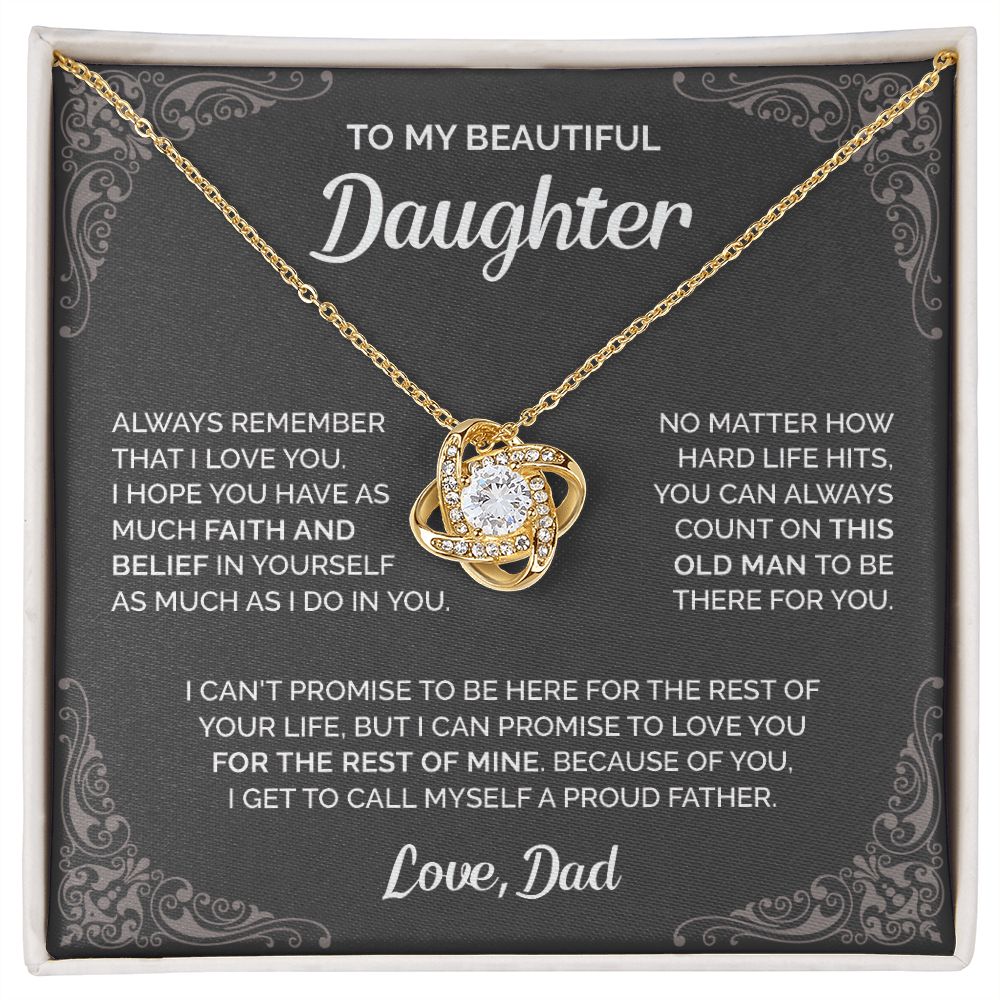 Daughter - To my daughter 003d Love Knot Necklace